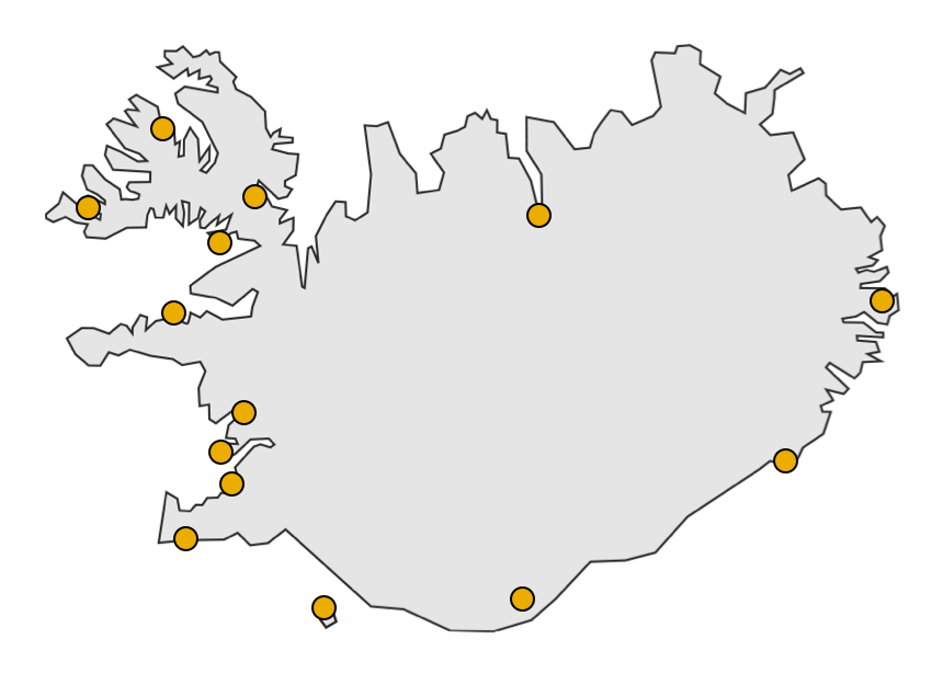 Dreifing nýrra verkefna Matís og samstarfsaðila um landið.