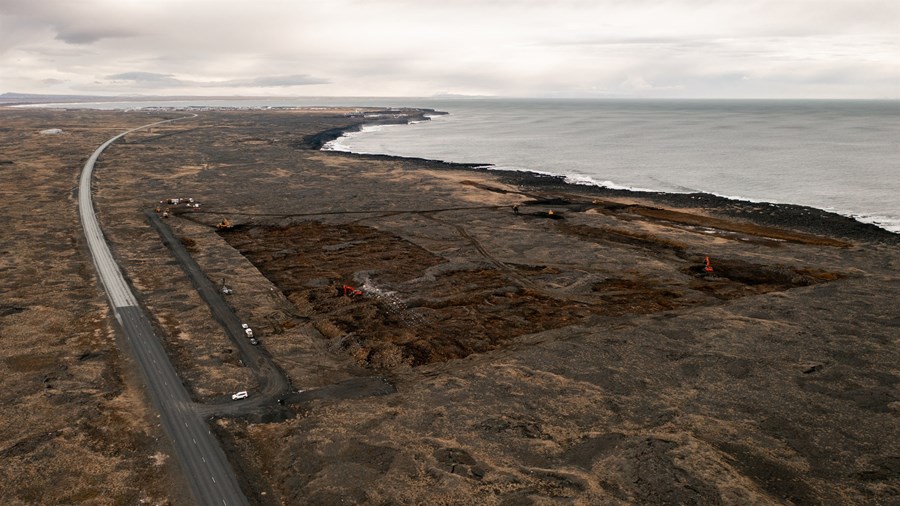 Framkvæmdasvæði GeoSalmo í Þorlákshöfn.